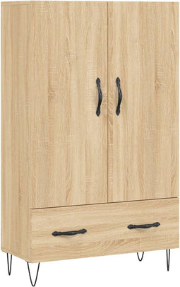 vidaXL - Hoge - kast - 69,5x31x115 - cm - bewerkt - hout - sonoma - eikenkleurig