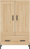 vidaXL - Hoge - kast - 69,5x31x115 - cm - bewerkt - hout - sonoma - eikenkleurig