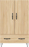 vidaXL - Hoge - kast - 69,5x31x115 - cm - bewerkt - hout - sonoma - eikenkleurig
