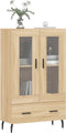 vidaXL - Hoge - kast - 69,5x31x115 - cm - bewerkt - hout - sonoma - eikenkleurig