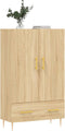 vidaXL - Hoge - kast - 69,5x31x115 - cm - bewerkt - hout - sonoma - eikenkleurig