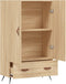 vidaXL - Hoge - kast - 69,5x31x115 - cm - bewerkt - hout - sonoma - eikenkleurig