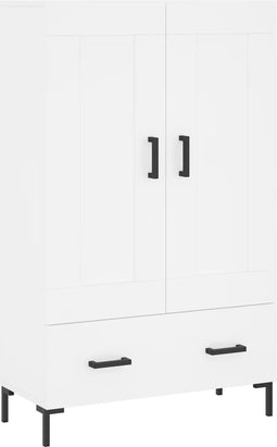 vidaXL - Hoge - kast - 69,5x31x115 - cm - bewerkt - hout - wit
