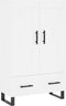 vidaXL - Hoge - kast - 69,5x31x115 - cm - bewerkt - hout - wit