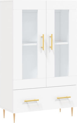 vidaXL - Hoge - kast - 69,5x31x115 - cm - bewerkt - hout - wit