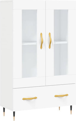 vidaXL - Hoge - kast - 69,5x31x115 - cm - bewerkt - hout - wit