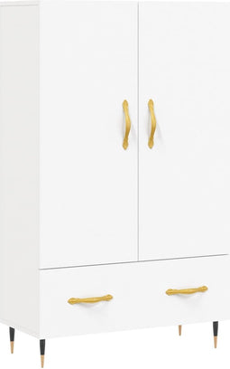 vidaXL - Hoge - kast - 69,5x31x115 - cm - bewerkt - hout - wit