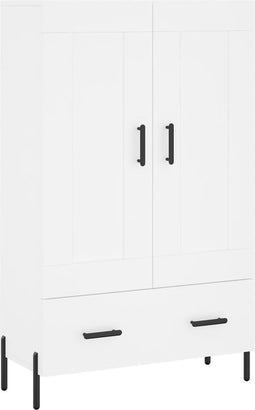 vidaXL - Hoge - kast - 69,5x31x115 - cm - bewerkt - hout - wit