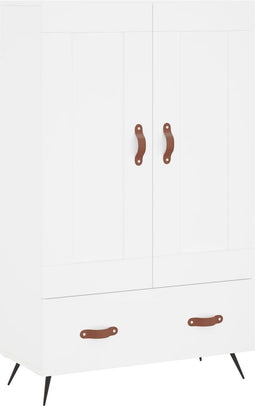 vidaXL - Hoge - kast - 69,5x31x115 - cm - bewerkt - hout - wit