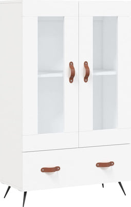 vidaXL - Hoge - kast - 69,5x31x115 - cm - bewerkt - hout - wit