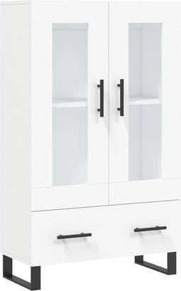 vidaXL - Hoge - kast - 69,5x31x115 - cm - bewerkt - hout - wit