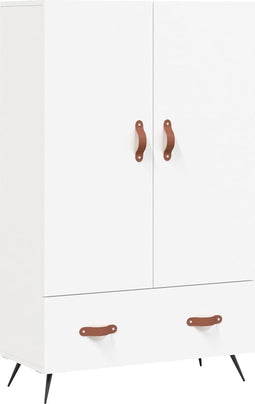 vidaXL - Hoge - kast - 69,5x31x115 - cm - bewerkt - hout - wit