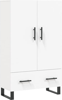 vidaXL - Hoge - kast - 69,5x31x115 - cm - bewerkt - hout - wit