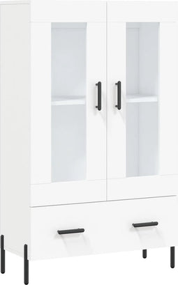 vidaXL - Hoge - kast - 69,5x31x115 - cm - bewerkt - hout - wit