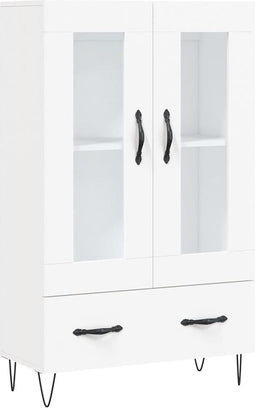 vidaXL - Hoge - kast - 69,5x31x115 - cm - bewerkt - hout - wit