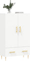 vidaXL - Hoge - kast - 69,5x31x115 - cm - bewerkt - hout - wit