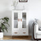 vidaXL - Hoge - kast - 69,5x31x115 - cm - bewerkt - hout - wit