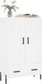vidaXL - Hoge - kast - 69,5x31x115 - cm - bewerkt - hout - wit