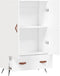 vidaXL - Hoge - kast - 69,5x31x115 - cm - bewerkt - hout - wit