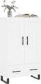 vidaXL - Hoge - kast - 69,5x31x115 - cm - bewerkt - hout - wit