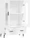 vidaXL - Hoge - kast - 69,5x31x115 - cm - bewerkt - hout - wit