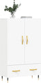 vidaXL - Hoge - kast - 69,5x31x115 - cm - bewerkt - hout - wit