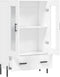 vidaXL - Hoge - kast - 69,5x31x115 - cm - bewerkt - hout - wit