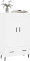 vidaXL - Hoge - kast - 69,5x31x115 - cm - bewerkt - hout - wit