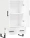 vidaXL - Hoge - kast - 69,5x31x115 - cm - bewerkt - hout - wit