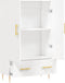 vidaXL - Hoge - kast - 69,5x31x115 - cm - bewerkt - hout - wit