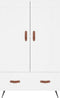 vidaXL - Hoge - kast - 69,5x31x115 - cm - bewerkt - hout - wit
