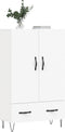 vidaXL - Hoge - kast - 69,5x31x115 - cm - bewerkt - hout - wit