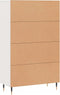 vidaXL - Hoge - kast - 69,5x31x115 - cm - bewerkt - hout - wit