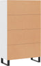 vidaXL - Hoge - kast - 69,5x31x115 - cm - bewerkt - hout - wit