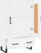vidaXL - Hoge - kast - 69,5x31x115 - cm - bewerkt - hout - wit
