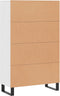 vidaXL - Hoge - kast - 69,5x31x115 - cm - bewerkt - hout - wit