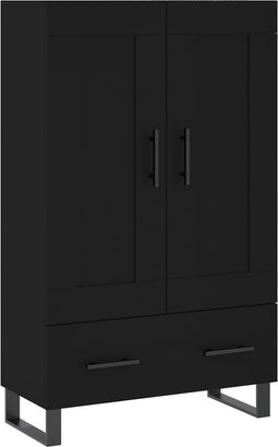 vidaXL - Hoge - kast - 69,5x31x115 - cm - bewerkt - hout - zwart