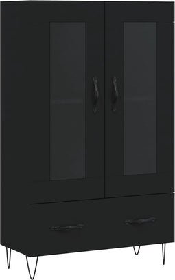 vidaXL - Hoge - kast - 69,5x31x115 - cm - bewerkt - hout - zwart