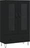 vidaXL - Hoge - kast - 69,5x31x115 - cm - bewerkt - hout - zwart