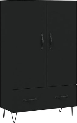 vidaXL - Hoge - kast - 69,5x31x115 - cm - bewerkt - hout - zwart