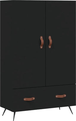 vidaXL - Hoge - kast - 69,5x31x115 - cm - bewerkt - hout - zwart
