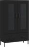 vidaXL - Hoge - kast - 69,5x31x115 - cm - bewerkt - hout - zwart