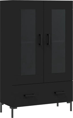 vidaXL - Hoge - kast - 69,5x31x115 - cm - bewerkt - hout - zwart