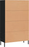 vidaXL - Hoge - kast - 69,5x31x115 - cm - bewerkt - hout - zwart