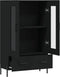 vidaXL - Hoge - kast - 69,5x31x115 - cm - bewerkt - hout - zwart