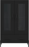 vidaXL - Hoge - kast - 69,5x31x115 - cm - bewerkt - hout - zwart