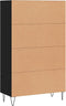 vidaXL - Hoge - kast - 69,5x31x115 - cm - bewerkt - hout - zwart