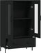 vidaXL - Hoge - kast - 69,5x31x115 - cm - bewerkt - hout - zwart