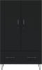 vidaXL - Hoge - kast - 69,5x31x115 - cm - bewerkt - hout - zwart