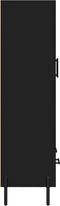 vidaXL - Hoge - kast - 69,5x31x115 - cm - bewerkt - hout - zwart